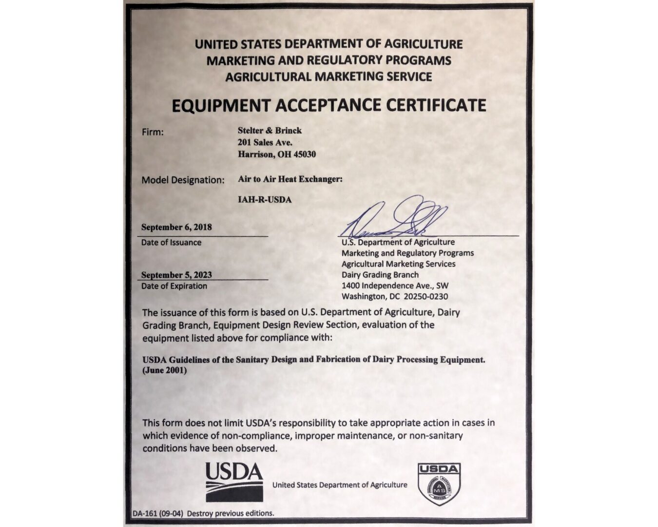 USDA-Certificate USDA-Certificate