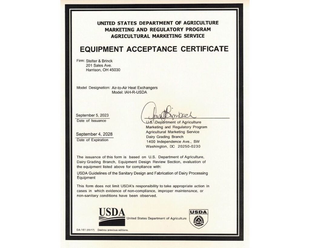 USDA-Certificate