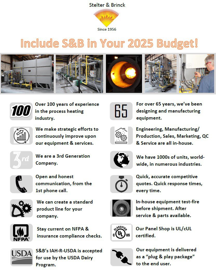 14 Reasons to Include S&B in your Process Heat Budget!