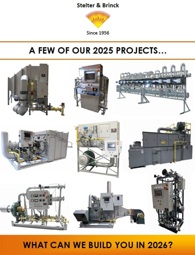 From small skidded combustion systems to large steel mill equipment, Stelter & Brinck can engineer, design & manufacture custom equipment specific to your processing needs. What can we build for you in 2026?