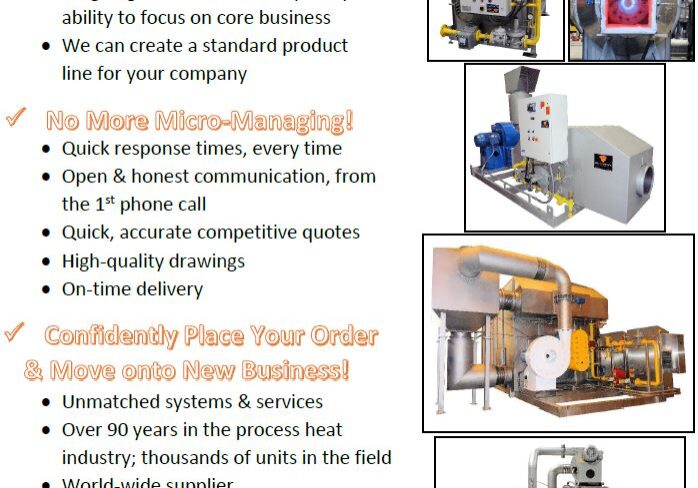 A brochure of various industrial equipment and services.