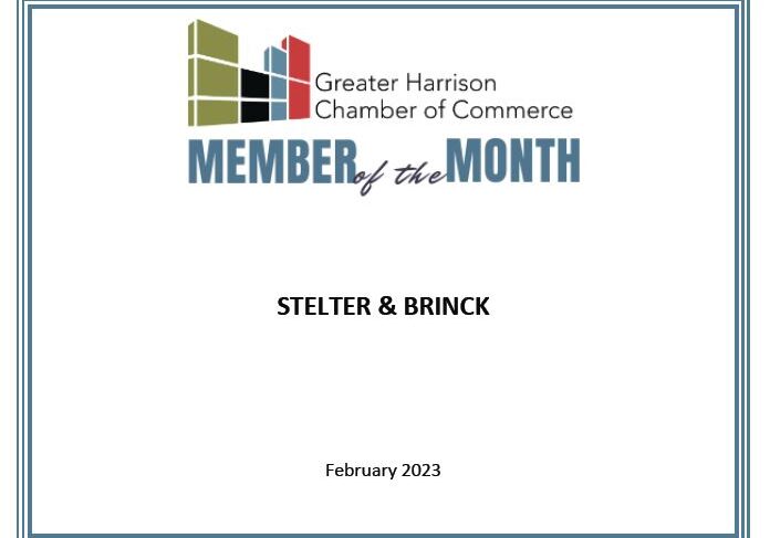 A member of the month certificate for stelter & brinck