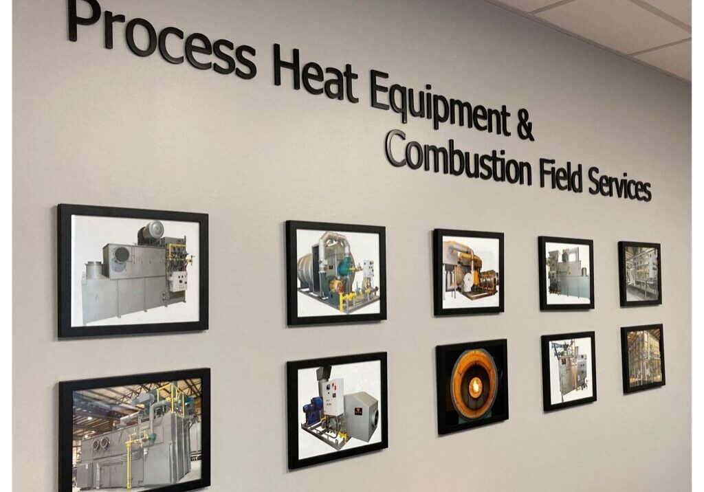 A wall with many pictures of different types of equipment.