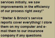 A testimonial from a customer about their service.